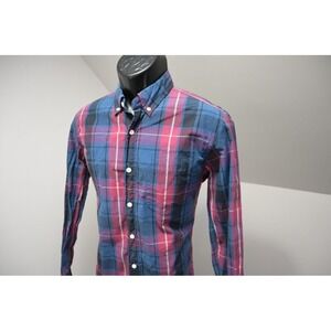 J Crew Slim Fit Casual Button Up Dress Shirt Plaid‎ Long Sleeve Mens Sz Medium